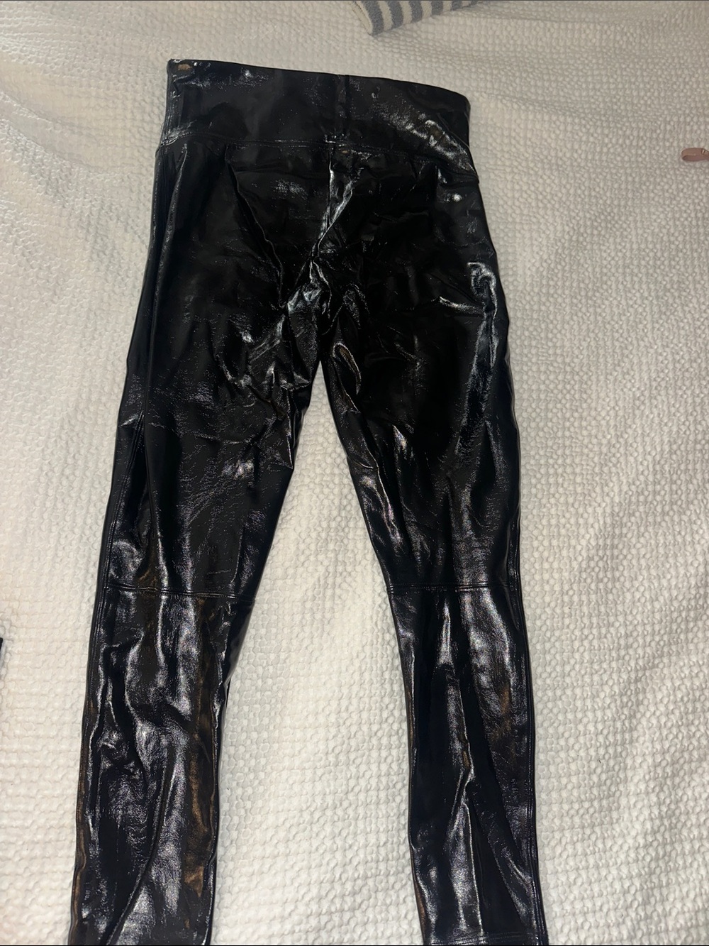 SPANX Glossy Black High-Rise Faux-Leather Leggings - Picture 6 of 8